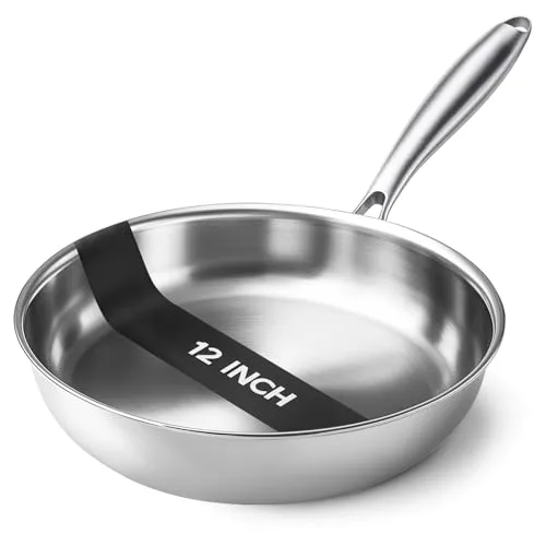 Kirecoo 12-Inch Tri-Ply Frying Pan